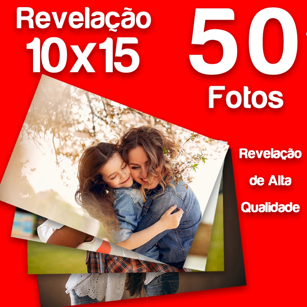 Revelar Fotos 10x15 (50 Fotos) de Alta Qualidade Papel Brilho ou Fosco