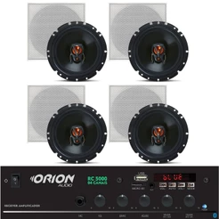 Kit Receiver Som Ambiente Rc5000 + 4 Arandelas Jbl Branca