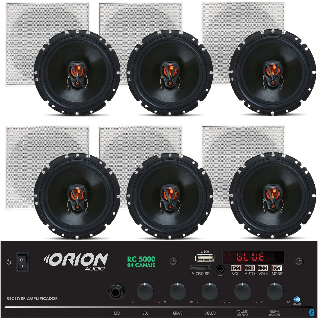 Kit Receiver Som Ambiente Rc5000 + 6 Arandelas Jbl Branca em Oferta na Shopee