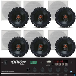 Kit Receiver Som Ambiente Rc5000 + 6 Arandelas Jbl Branca