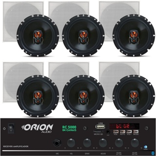 Kit Receiver Som Ambiente Rc5000 + 6 Arandelas Jbl Branca em Oferta na Shopee