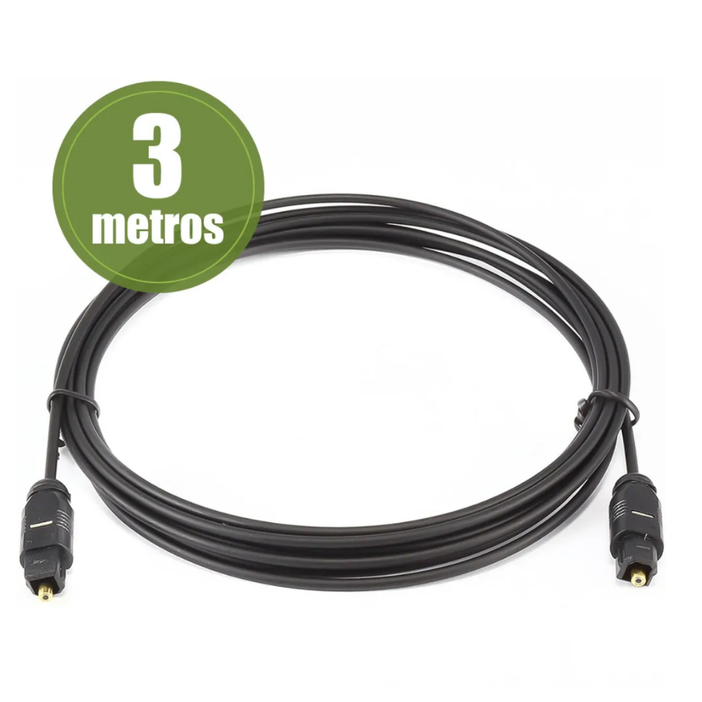 Cabo Óptico Áudio Digital Som Tv Home 3m Toslink Max-midia