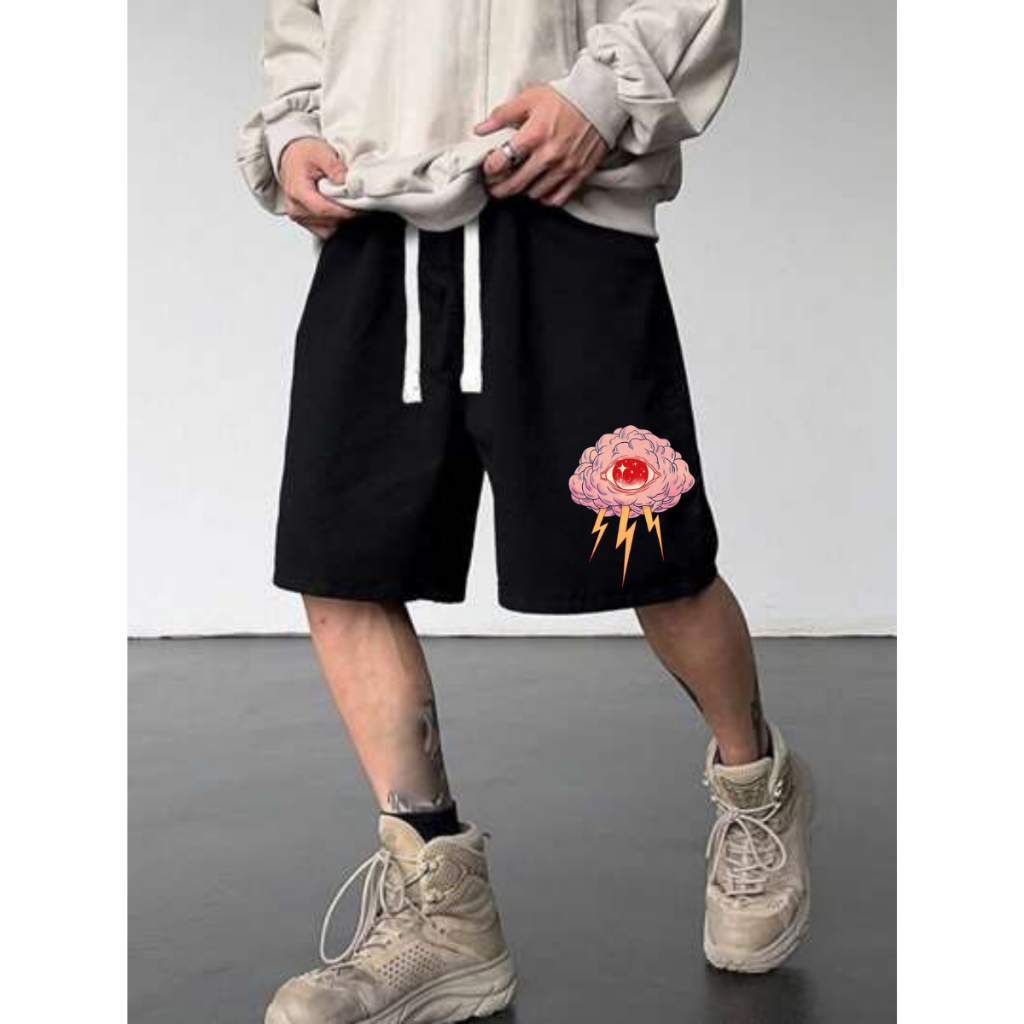 Bermuda Shorts de Moletom Masculina Com Amarração e Elástico Short Academia/Casual.