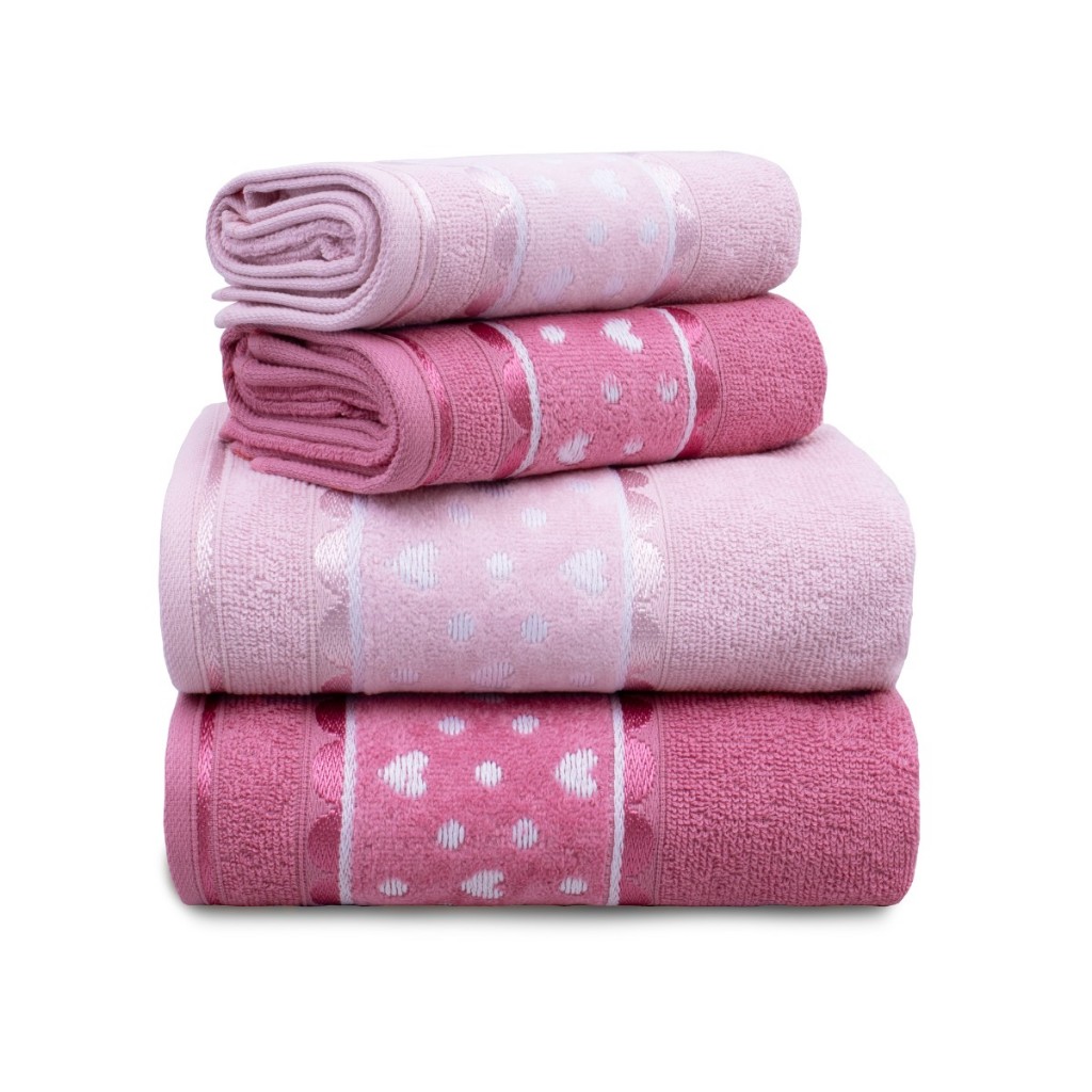 Jogo/Kit 2 Toalhas de Banho + 2 Toalhas de Rosto Extra Maciez Felpuda Alta Absorção 100% A...