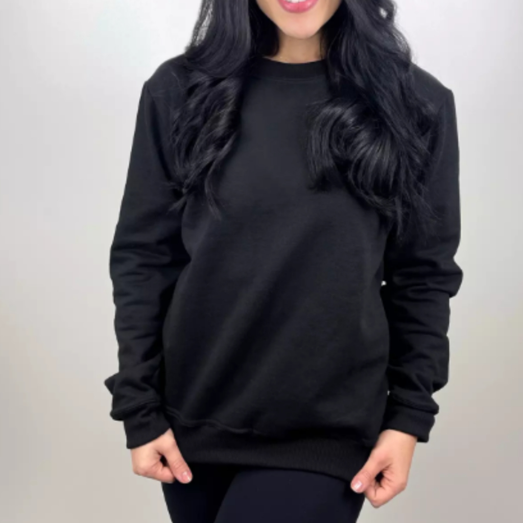 Moletom Feminino Blusa de Frio Mulher Casaco Cortavento Capote Flanelado 100% algodão — imagem 2 de 2
