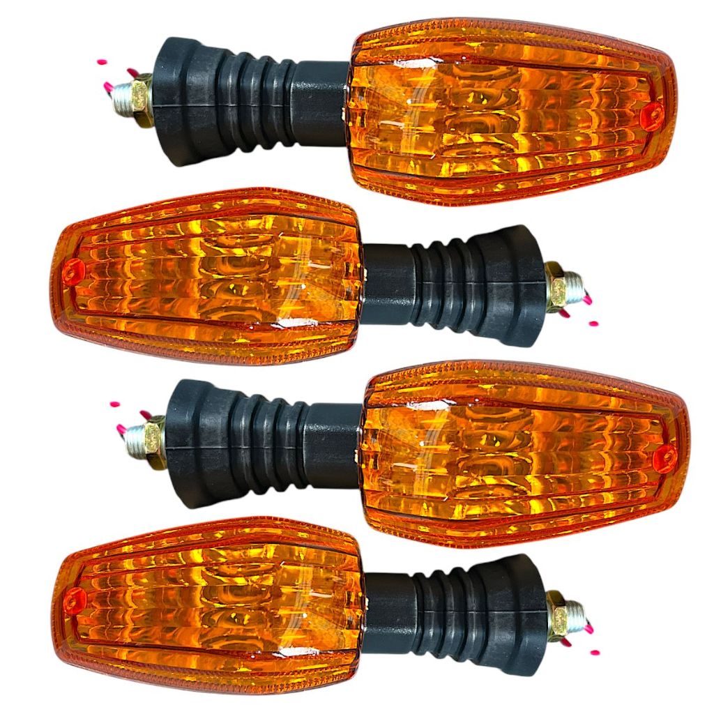 2 Pares De Pisca Para Moto Suzuki Yes 125 Ambar Laranja Com Chicote