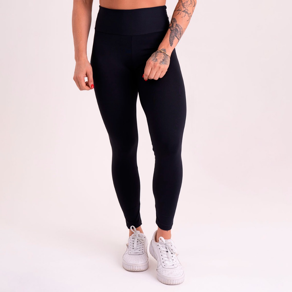 Calça Legging Feminina Academia Fitness Poliéster com Elastano Confortável Alta Elasticidade Type One