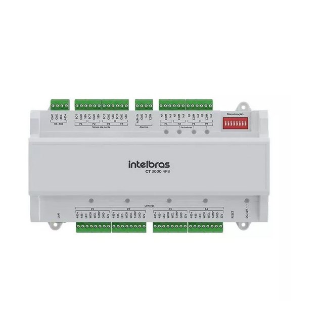 Controladora de Acesso Intelbras CT 3000 4PB Até 4 Portas Suporte a Biometrias