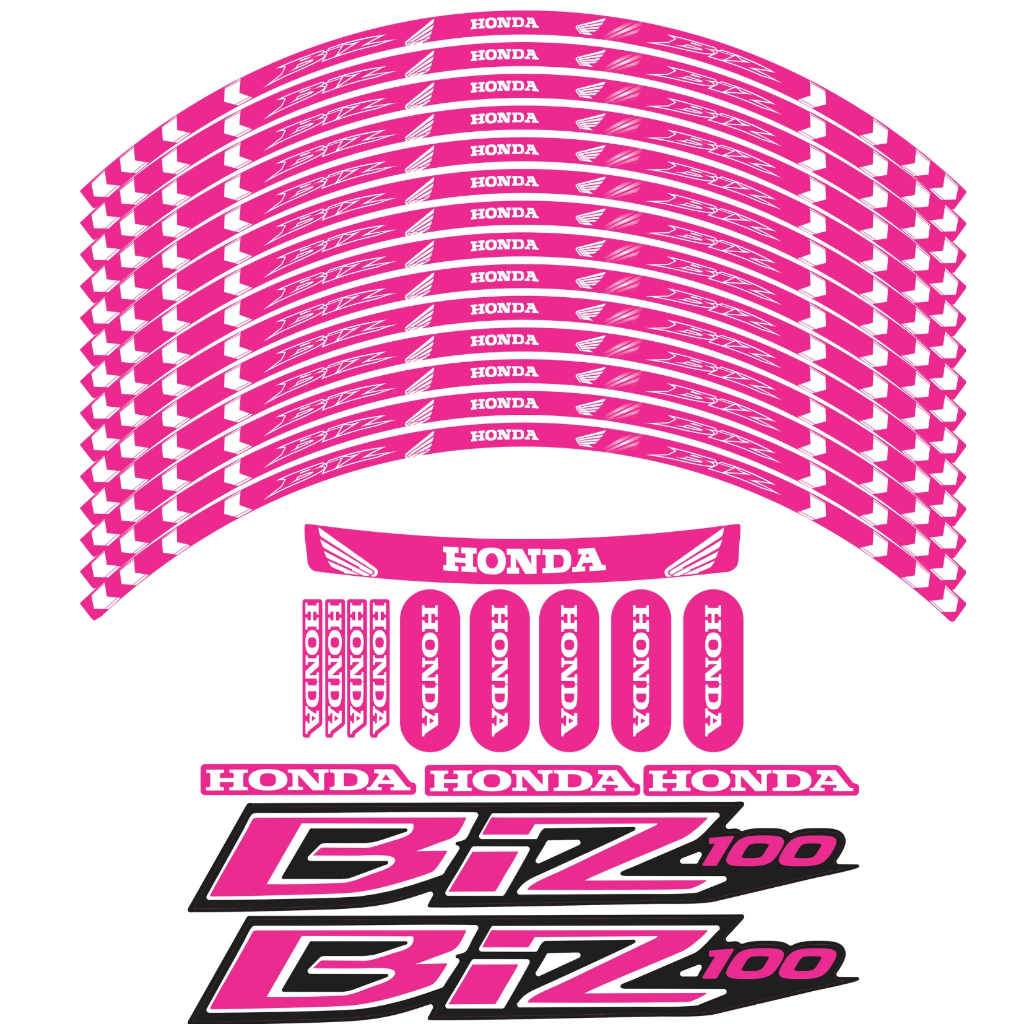 BIZ 100 Kit completo Roda, Carenagem e Lateral + Capacete Rosa