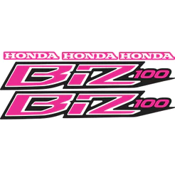 Kit par de adesivos refletivos Honda Biz 100 ROSA + adesivos honda frontal