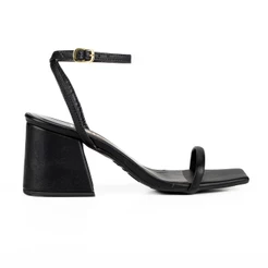 Sandália Moda Feminina JJOJO Ofélia Salto Médio Grosso 7 cm Elegante e Confortável