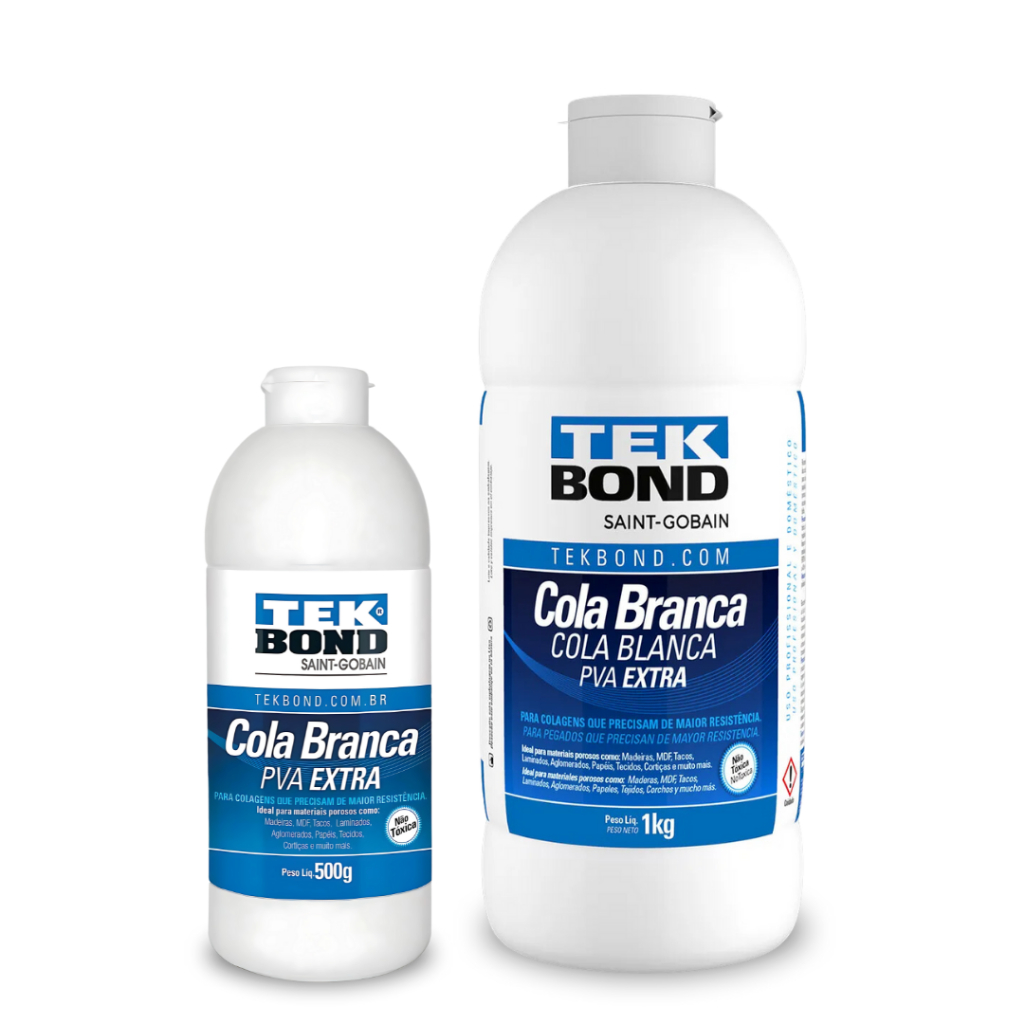 Cola PVA Branca Tek Bond Liquida Extra Multiuso Resistente Multiuso Papel Madeira Madeira Escritório Artesanato em Oferta na Shopee