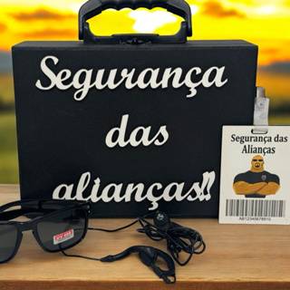 maleta segurança das alianças +óculos +crachá +fone em Oferta na Shopee