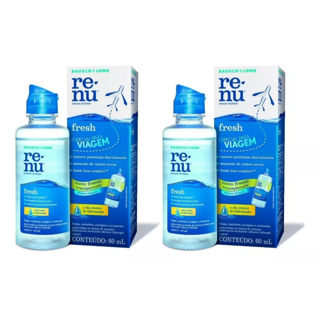 Solução Multiuso Renu Fresh 60ml - Kit com 2 Unidades - Limpeza e Hidratação