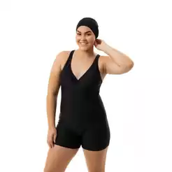 macaquinho feminino de Hidroginástica e fitness para academia Liso Plus Size Com Bojo Removível