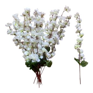Kit 100 Galhos Flor De Pessegueiro Cerejeira BRANCA Artificial 43cm- Decoração Arranjo em Oferta na Shopee