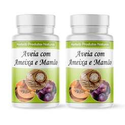 Kit 2 Frascos - Aveia + Ameixa + Mamão ( Composto 100%Natural ) 500 Mg - 60 cápsulas