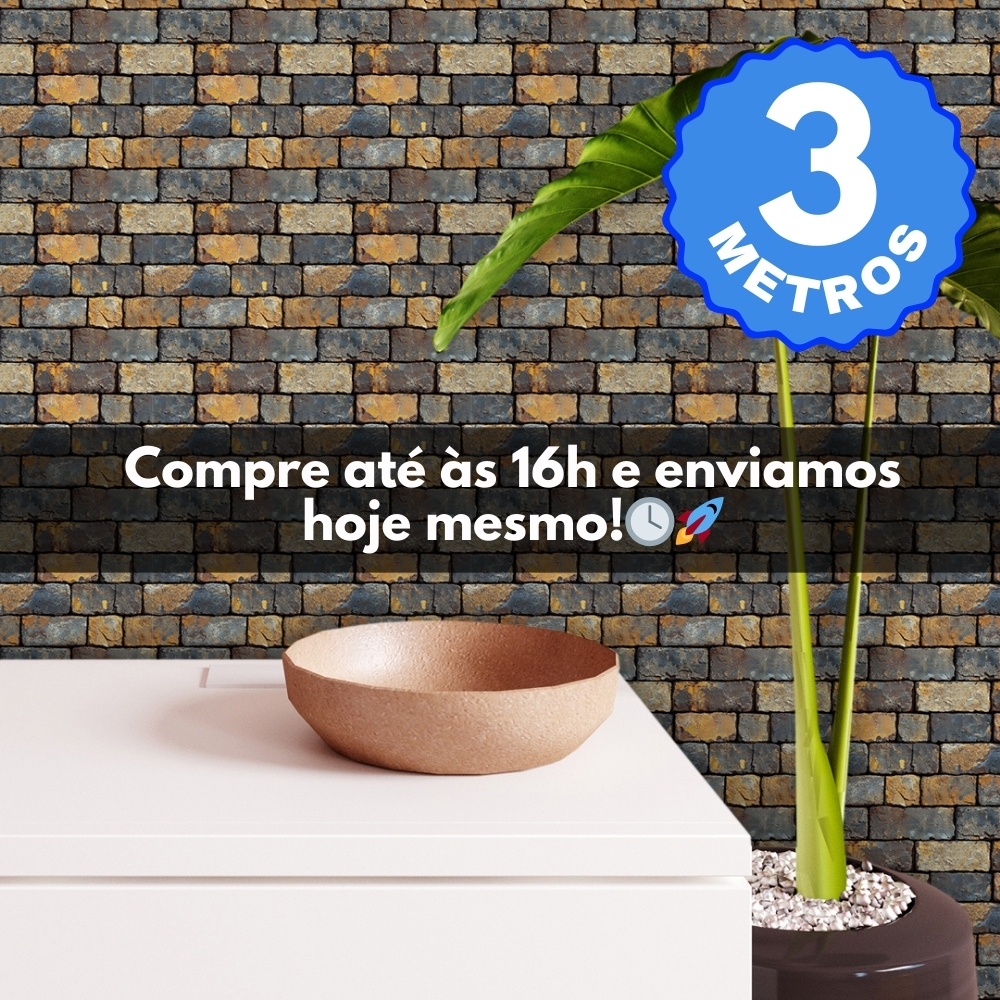 Papel de Parede Adesivo Auto Colante Lavável Tijolinho Tijolo Soft Gray Rolo de 3 Metro x 40 CM