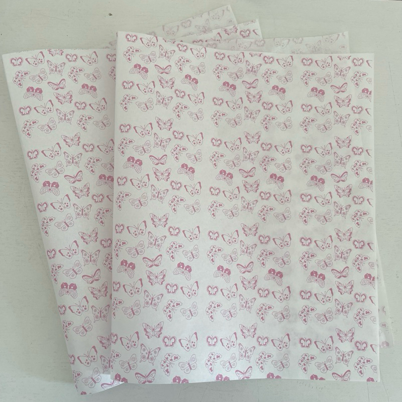 Papel seda para embalagem - Premium estampado borboletas diversas (escolha a cor) - 50 un - Loja e presentes