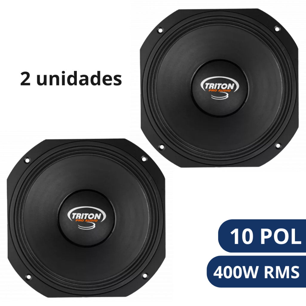 Par de alto falante médio grave 10 polegadas Triton 10XRL810 400RMS  8 ohms