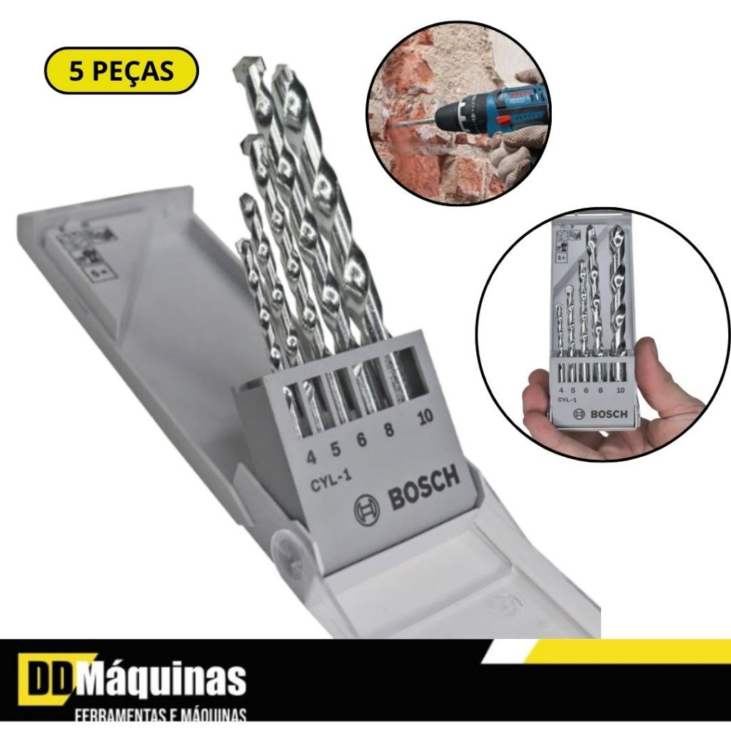 Jogo de Brocas para Concreto 5 Peças - Bosch em Oferta na Shopee