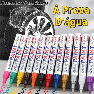 Marcador De Tinta Permanente Branca/Colorida À Prova D'água Álbum Caneta Grafite Metal Para Carro em Oferta na Shopee