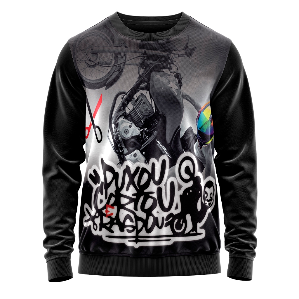 Blusa de Moletom Gola Careca Adulto Puxou Cortou e Raspou