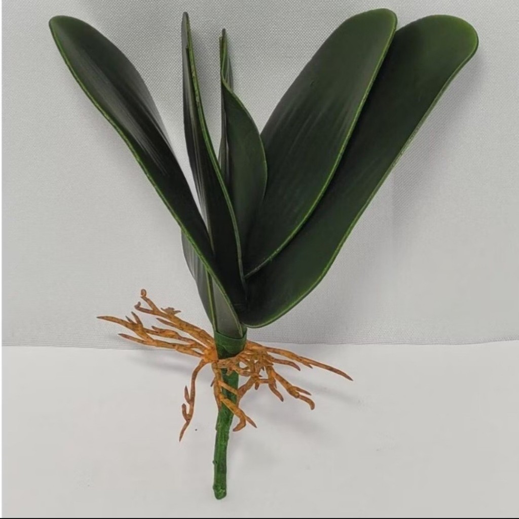Kit 2 Folhas De Orquídea Artificial Complemento De Arranjos Folhagem