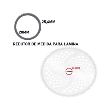 Anel Redutor para Lamina Diâmetro de 25,4mm para 20mm -Redutor furo Central disco para Roçadeira