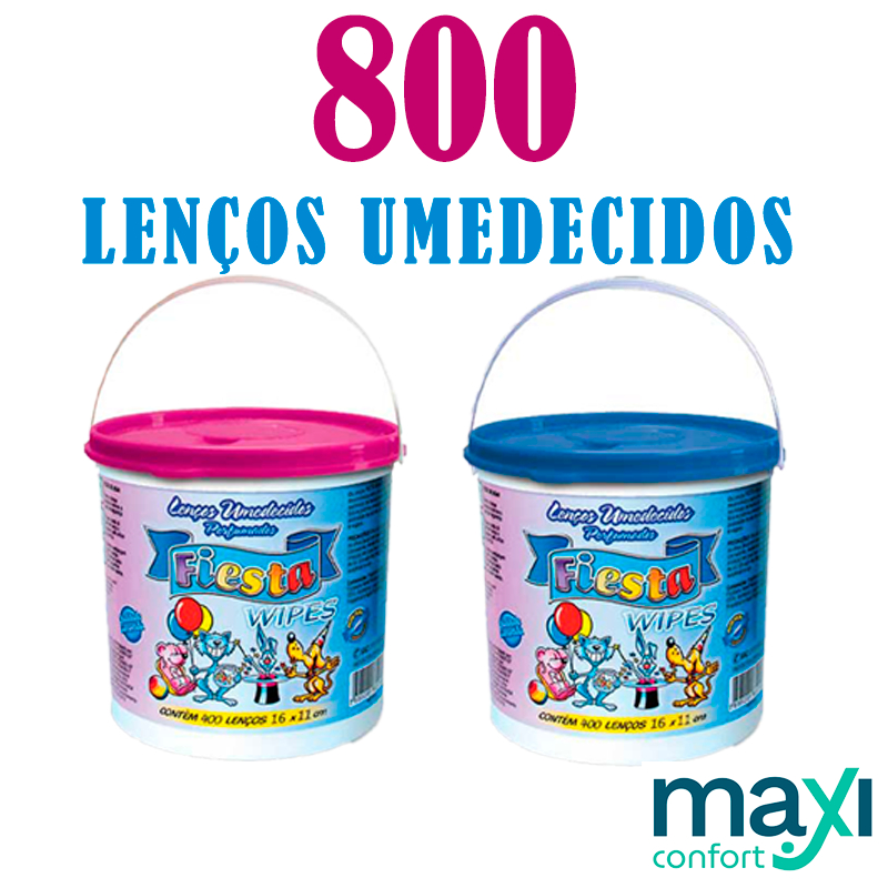 Kit 2 Baldes Lenços Umedecidos Fiesta (800 Lenços) em Oferta na Shopee
