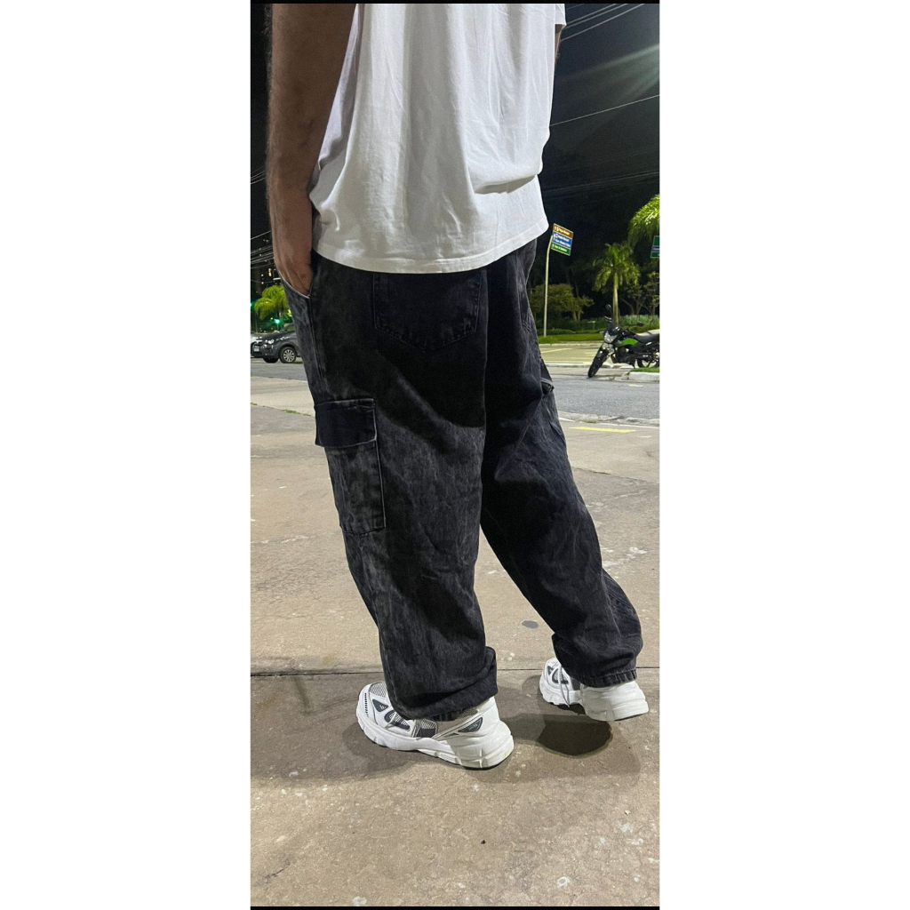 CALÇA CARGO BAGGY  PRETO GRAFITE