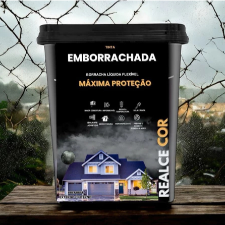 Tinta Emborrachada Realcecor 20KG Borracha Líquida Hidrorepelente Combate Umidade e Fisuras