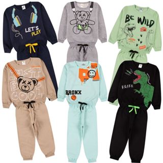 Kit Sortido 8 Peças de Roupas Masculino Infantil Inverno – 4 blusas casacos + 4 calças de 1 ao 10 em Oferta na Shopee