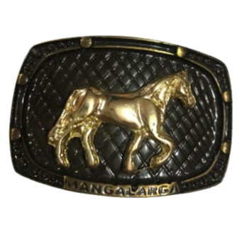 Fivela country mangalarga cavalinho preta infantil cowboy para cinto