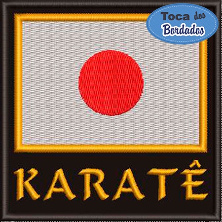 Patch Bordado bandeira Karatê Japão 9x9cm Cód.4144