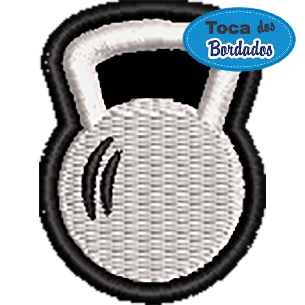 Mini Patch Bordado Kettlebell 4,5x3cm - Cód.6412 CrossFit Treino, academia