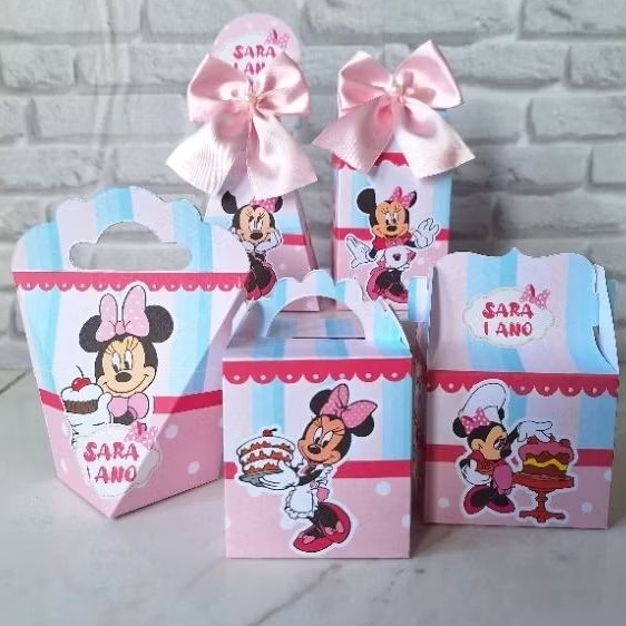 Kit Festa Minnie Confeiteira Confeitaria Personalizados Lembrancinhas Festa Infantil Aniversário PEGUE E MONTE
