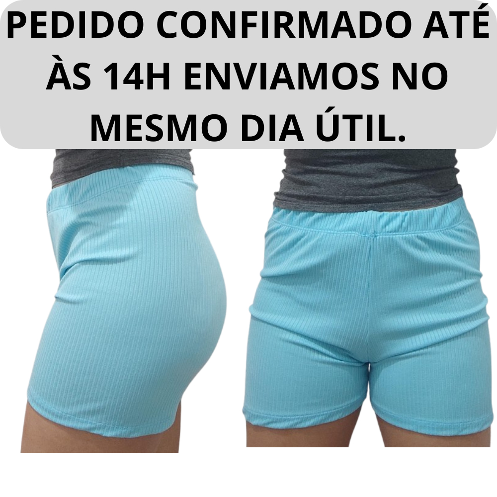 Kit 3 Shorts Canelado sem cordinha - Feminino - Confortável, Estiloso e Versátil shortinho verão