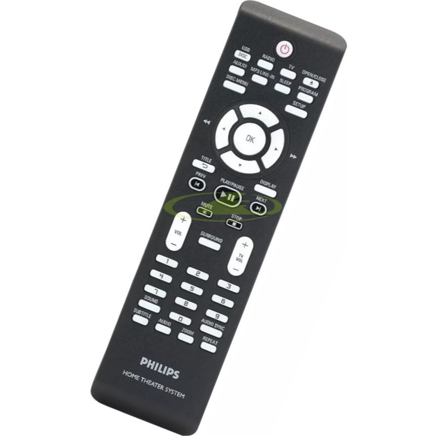 CONTROLE ORIGINAL PHILIPS HOME THEATER C/ DVD HTS3555/37 HTS6500/55 MICRO THEATER COM DVD MCD139/55 MCD139/78 MCD183/55