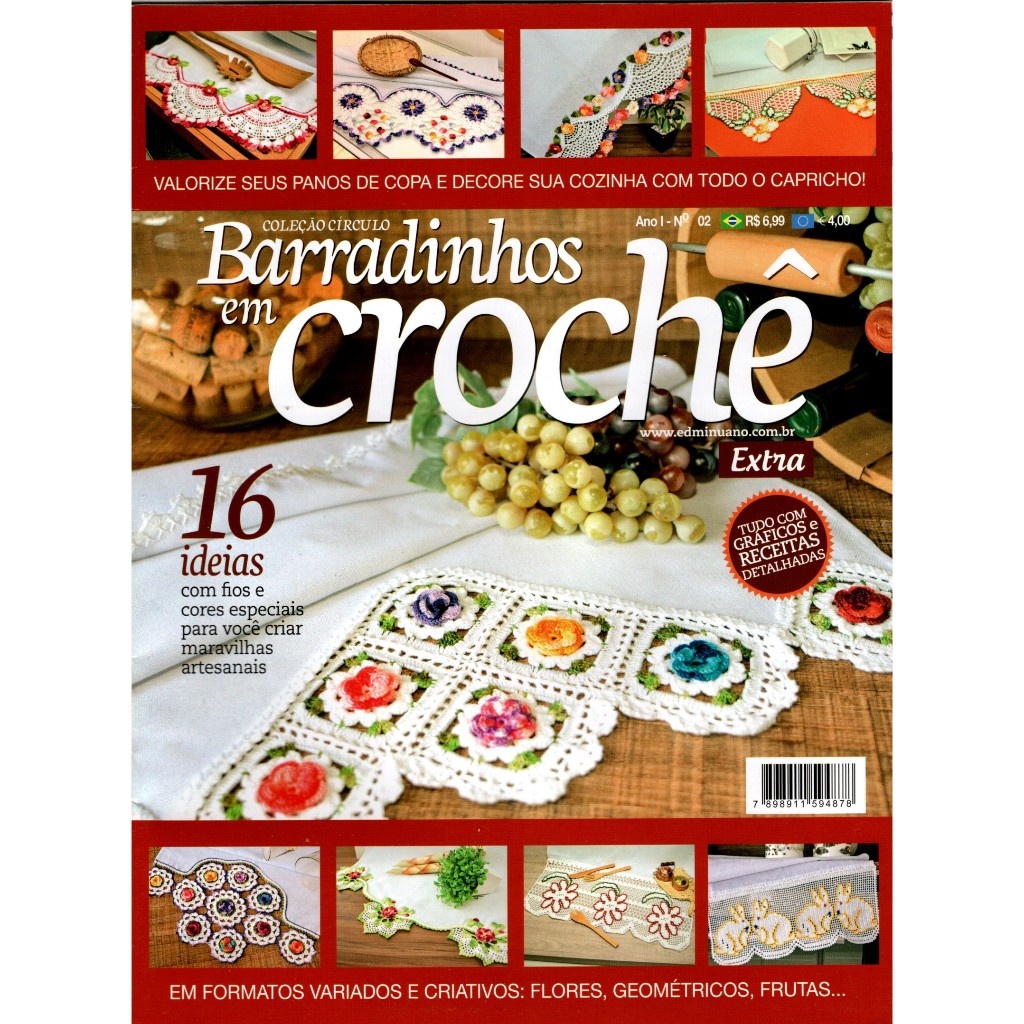Kit 3 Revistas Bordados Bicos e Barrados Em Crochê — imagem 2 de 2