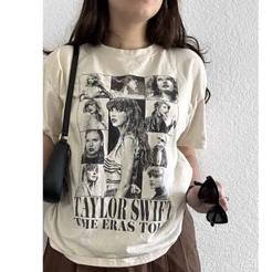 Camiseta Taylor Swift The eras tour T-shirt estampa frontal em algodão