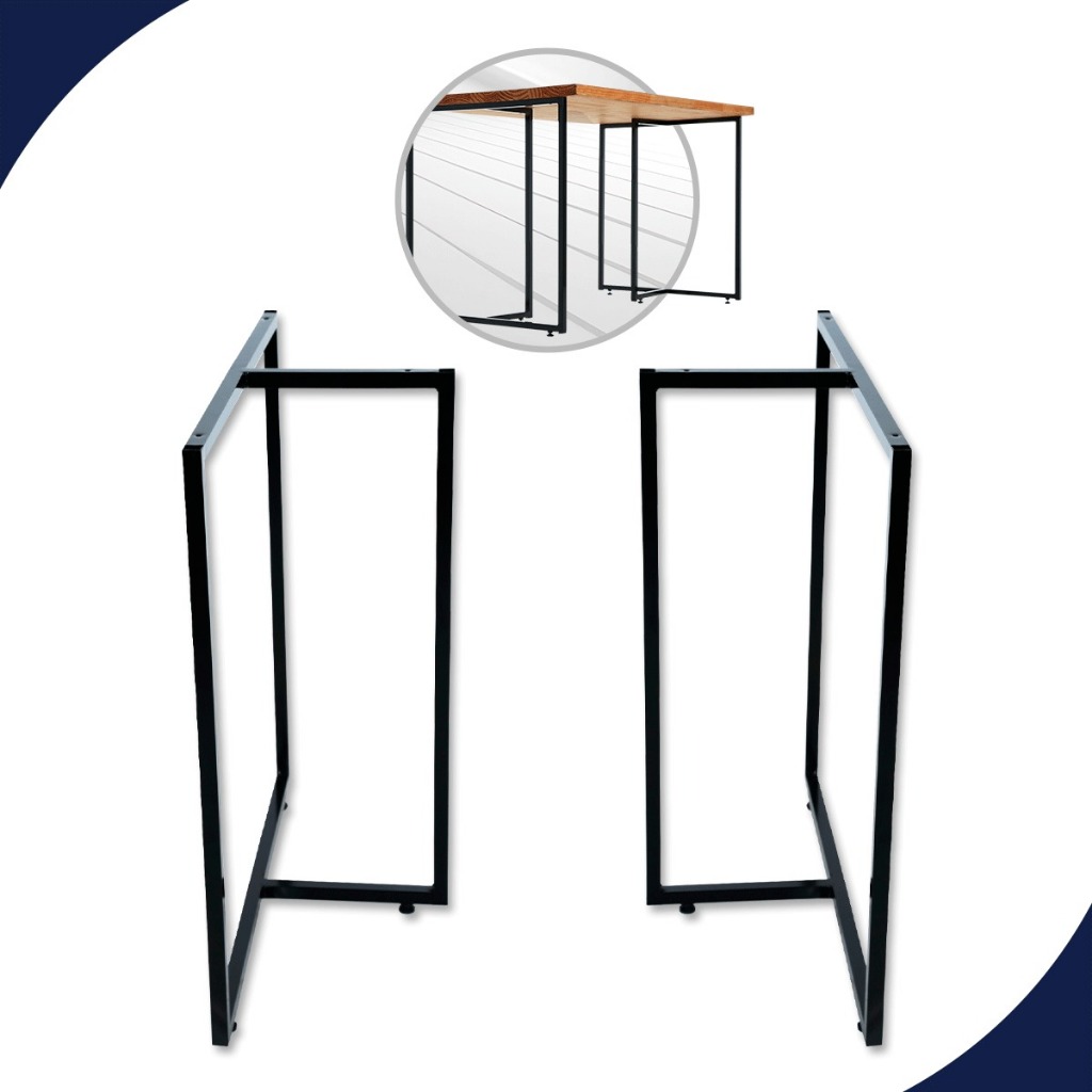 Pé De Mesa Modelo T 75x68 Em Aço Preto Para Móveis Mesas Home Office e Estação de Trabalho e Gamer Kit com 2 un. em Oferta na Shopee
