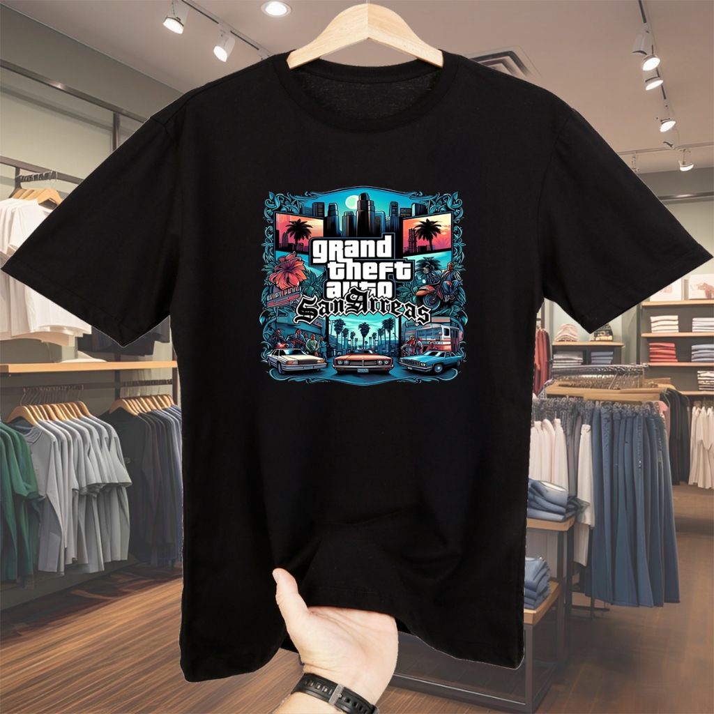 Camisa basica GTA  camisa oversized camiseta Masculina streetwear algodão Blusa de algodao
