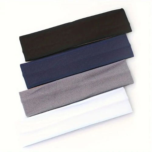 4 Faixa de cabelo em cor sólida, elástica, leve e respirável para yoga, academia e esportes