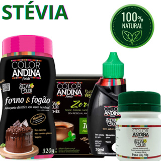 Adoçante Stevia sem amargor em Pó 40g 20g 10g Natural Vegano - Color Andina Food em Oferta na Shopee