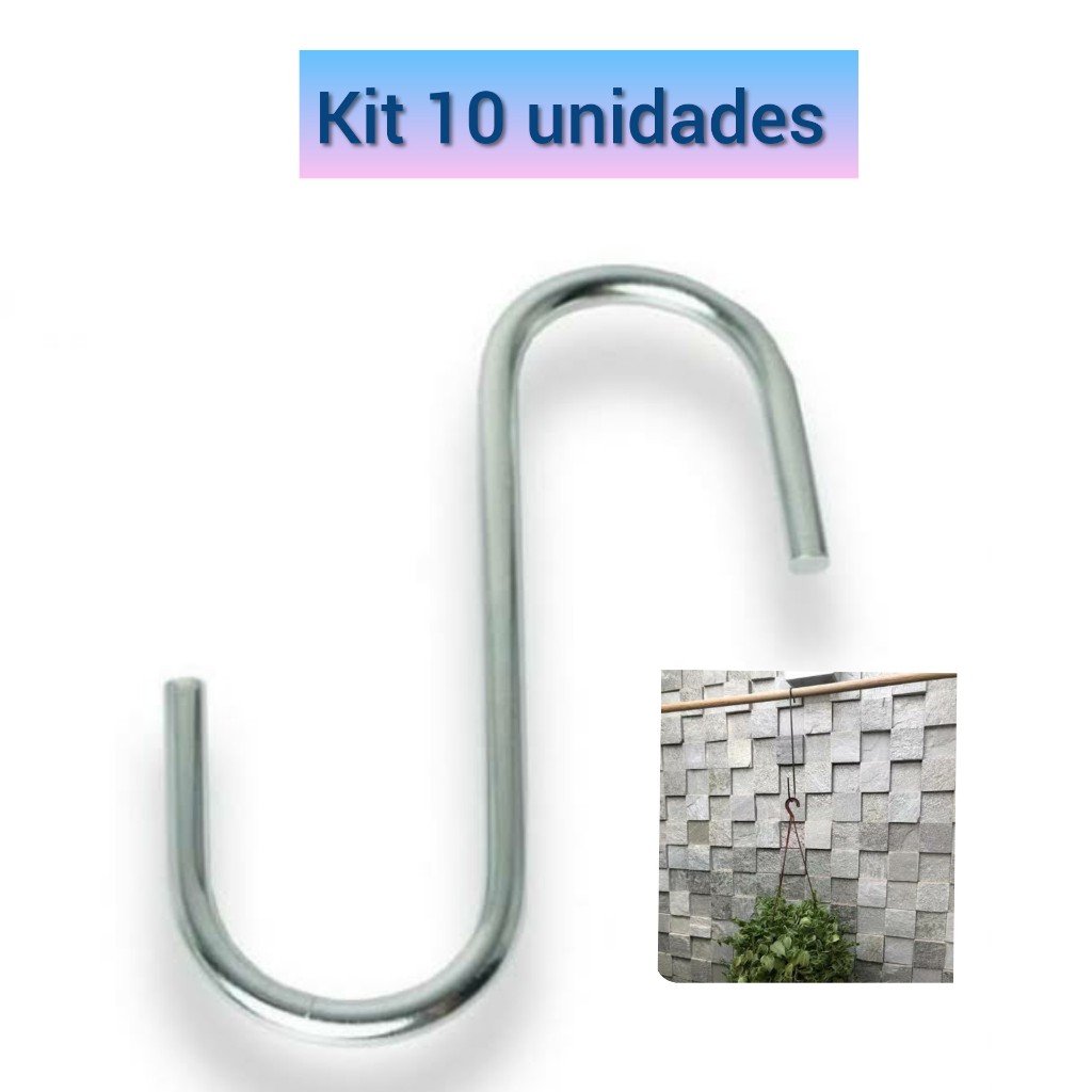 10 Gancho S para vaso de Plantas, cabides, cozinha, multiuso em Oferta na Shopee