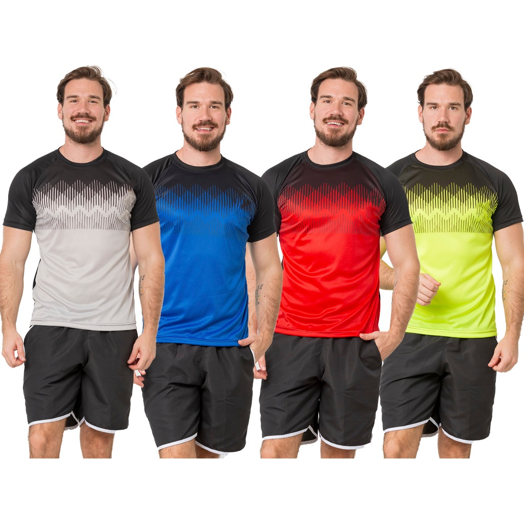 Kit 4 Camiseta Masculina dryfit para treino academia corrida futebol esporte combo camisa masculina