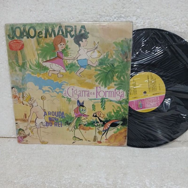 lp João e Maria - a roupa nova do rei - a cigarra e a formiga - disco de vinil