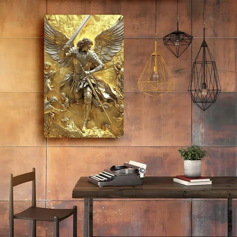 Quadro Decorativo Sala São Miguel Arcanjo Catolica em Oferta na Shopee