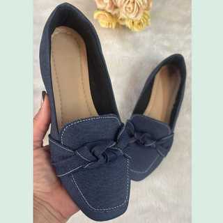 Mocassim Feminino azul jeans 34 ao 40 confortável Sapatilha Feminina com solado antiderrapante